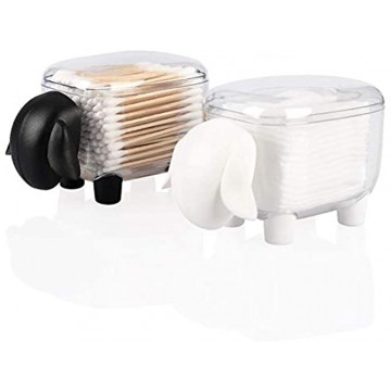 Agirlvct Cotton Ball Holder Qtip Holder Acrylic Qtip Dispenser Bathroom Containers Storage Organizer Canister for Q-tip Swab Floss Makeup Jewelry Bedroom Birthday Gift for Girl 2 Pcs Sheep