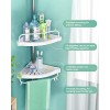 ADOVEL 4 Layer Corner Shower Caddy Adjustable Shower Shelf Constant Tension Stainless Steel Pole Organizer Rustproof 3.3 to 9.8ft