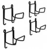 Wallniture Boto Wrought Iron Towel Rack Rustic Wall Decor and Bathroom Organizer for Bath Towels Set Stackable Storage Rack of 4 with 2 Hooks Black