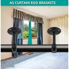 AYSUM 10 Pack 1 Inch Curtain Rod Ceiling-Mount Bracket Curtain Rod Brackets Shower Curtain Closet Rod Holders for 1 Inch Rod Wardrobe Pole Flange Socket with Matching Screws Black