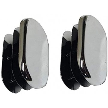 Desunia Oval Closet Rod End Caps 15mm x 30mm Polished Chrome Set of 2