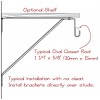 Desunia Oval Closet Rod Shelf Bracket Adjustable for Rear Cleat Strip White 1 Pack