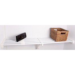 EZ Shelf DIY Expandable Shelf ONLY No Hanging Rod 28” 48” White Mounts to 2 Sidewalls Easy to Install-Strong-Wire Shelving Alternative Shelf Kit EZS-SW48