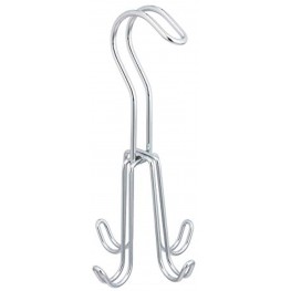 Relaxdays Wardrobe Belt Hanger Metal for Belts & Handbags 4 Hooks 18 x 9 x 9 cm Silver 1 Item