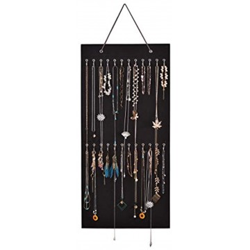 Hanging Jewelry Organizer Large Capacity and Organizer Storage for Hanging Necklaces Bracelets Earring Chains Anklets etc. Black