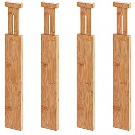 Bamboo Drawer Dividers 13" -17" Kitchen Adjustable Drawer Organizers Expandable Spring Loaded Drawer Divider for Home Office Dressers Bathroom