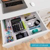 Puroma 14-pcs Desk Drawer Organizer Trays 4 Different Sizes Large Capacity Plastic Bins Kitchen Drawer Organizers Bathroom Drawer Dividers for Makeup Kitchen Utensils Jewelries and Gadgets Clear
