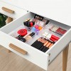 Puroma 7-pcs Desk Drawer Organizer Trays 4 Different Sizes Large Capacity Plastic Bins Kitchen Drawer Organizers Bathroom Drawer Dividers for Makeup Kitchen Utensils Jewelries and Gadgets Clear