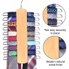 Umo Lorenzo Premium Wooden Necktie and Belt Hanger Walnut Wood Center Organizer and Storage Rack with a Non-Slip Finish 20 Hooks