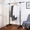 Honey-Can-Do Adjustable Height and Width Rolling Metal Clothes Rack GAR-01124 Chrome 30 lbs