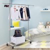 Simple Trending Standard Rod Clothing Garment Rack Rolling Clothes Organizer on Wheels for Hanging Clothes Chrome