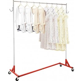VEVOR Z Rack Industrial Grade Z Base Garment Rack Height Adjustable Rolling Z Garment Rack Sturdy Steel Z Base Clothing Rack w Lockable Casters for Home Clothing Store Display Commercial Use Red