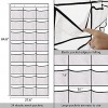 JInSEY Hat Rack for Wall Organizer,Over The Door Hat Organizer,24 Clear Elastic Mesh Hat Holder Storage Pockets for Baseball Caps SnacksToys