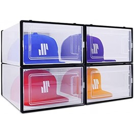 Modern JP Hat Organizer for Baseball Caps Dust-Free Hat Storage See-Through Hat Rack Display Holds up to 6 Caps per Box 4 Pack