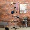 MyGift 10-Hook Industrial Black Metal Pipe & Wood Hat Tree Stand