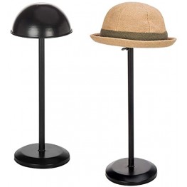 MyGift Metal Dome-Shaped Adjustable Height Hat Stands Wig Display Racks Set of 2