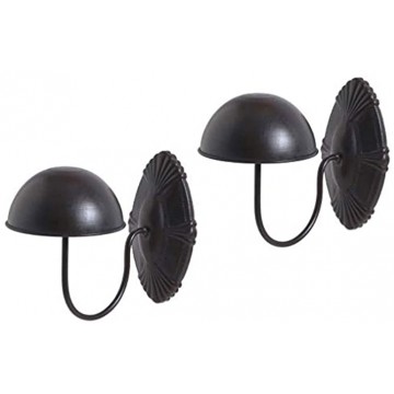 Owlgift Decorative Black Metal Vintage Style Wall Mounted Entryway Hat Cap Wig Hanger Display Rack Set of 2