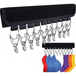 UCOMELY Hat Organizer Holder for Hanger & Room Closet 2Pack 10 Large Stainless Steel Hat Storage Clips for Hang Baseball Hats Ball Caps Winter Beanie & Accessories Fits All Size Hangers Black