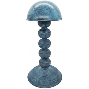 Vintage Gourd Style Dome Shaped Metal Hat Rack Cap Wig Holder Free Standing Display Rack Turquoise