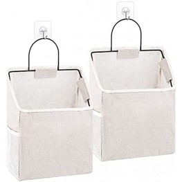 2 Pack Wall Hanging Organizer Bags Bathroom Dormitory Storag Closet Hanging Storage for Pocket Linen Organizer Box Containers for Bedroom Kitchen Living Room 2 Pack White