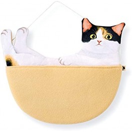 FELISSIMO Nekobu Original Design Wall Pocket Cute Cat Sleeping in Hammock – Wall Door Closet Hanging Storage Bag