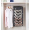 TuuTyss Hanging Mesh Pockets Dual-Sided Closet Organizer for Underwear,Bra,Socks,Accessories with Hanger,12 Large Pockets-Grey