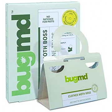 BugMD Clothes Moth Boss Trap Indoor Trap Sticky Strip with Pheromone Attractor for Cabinets Drawers Closets Wardrobes