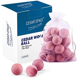Cedar Space Cedar Blocks for Clothes Storages 100% Aromatic Red Cedar Balls Cedar Accessories for Closets Storages 24 PCS