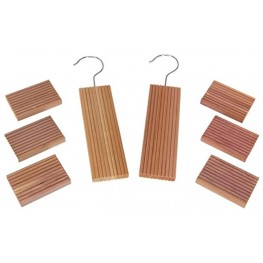 Household Essentials 97204 CedarFresh Red Cedar Wood Closet Value Pack – 2 Cedar Hang Ups and 6 Cedar Blocks