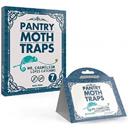Mr.Chameleon Pantry Moth Traps with Pheromones Prime Moth Protection Sticky Glue Trap for Food and Cupboard Moths in Kitchen 7 Pack
