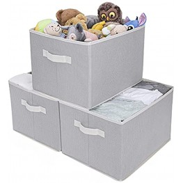 GRANNY SAYS Closet Storage Organizers Clothing Storage Bins Shelf Baskets for Closet Organization Extra Large Gray Beige 3-Pack