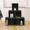 Way Basics Cube Plus Cubby Organizer Tool-Free Assembly and Uniquely Crafted from Sustainable Non Toxic zBoard Paperboard Black Wood Grain