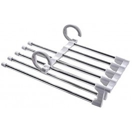 Magic Trousers Rack Multifunctional Hanging Rack 5 Floors and 2 uses Saving Wardrobe Space Sturdy and Durable