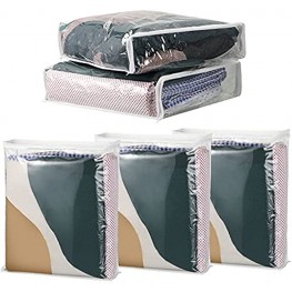 12 Pieces Clear Plastic Storage Bags Vinyl Zippered Storage Bags for Sweater Clothing Quilt Pillow Blankets18 x 15 x 4 Inch