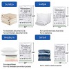 CHADIOR Vacuum Storage Bags Compressed Air by Sitting No Pump Needed Double-Color Zip for Clothes Pillows Towels Blankets White Large