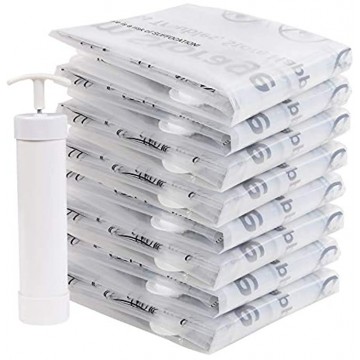 CHADIOR Vacuum Storage Bags Compressed Air by Sitting No Pump Needed Double-Color Zip for Clothes Pillows Towels Blankets White Large