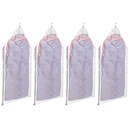 Hanging Vaccum Storage Bags 4 Pack （53 X 27.6 IN）Space Saver Bags Reusable & Durable Vacuum Sealer Bags Press Exhaust for Clothes Jacket Woolen Coat Sweaters and Evening Dress Premium White