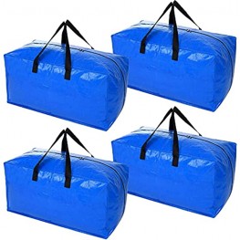 Heavy Duty Extra Large Storage Bags XL Blue Moving Bags for College Dorm Room Essentials Moving Supplies Compatible with IKEA Frakta Cart 4 Packs