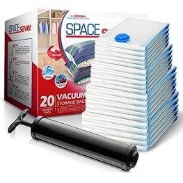 Spacesaver Premium Vacuum Storage Bags 5 x Small 5 x Medium 5 x Large 5 x Jumbo 80% More Storage Than Leading Brands Free Hand Pump for Travel! Variety 20 Pack