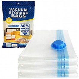 Vacuum Storage Bags 3 Pack Large Vacuum Sealed Bags for Clothes 3 Large 32x24“ Premium Reusable Space Saving Storage Bags for comforters and Blankets 3 Large