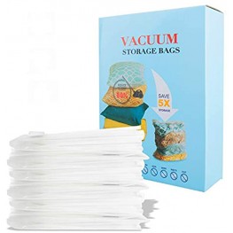 Vacuum Storage Bags-80% Space Saver Multiple Sizes Double-Zip Seal Reusable Compression Storage Bags for Clothes Blankets Duvets Pillows Comforters Travel8 Pack