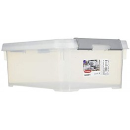 Allibert "Handy Plus Storage Box with Lid Transparent Silver 4 Litre