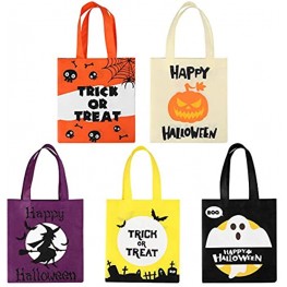 Cabilock 20PCS Halloween Tote Bags Reusable Party Favor Trick or Treat Candy Tote Bags Halloween Pattern Totes Party Bags with Handles for Kids Halloween Themed Party