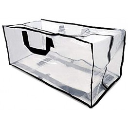 Clear Zippered Storage Bags See Thru Transparent Totes with Handles Heavy Duty & Waterproof for Clothes Blankets Linens Moving Packing Organizing Groceries Under Bed 3 PCS – 27x12x13.75