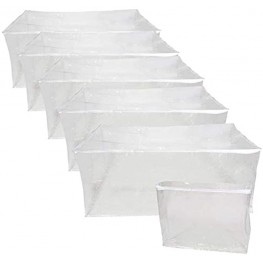 Houseables Plastic Storage Bags Zipper Case Clear 36" x 24" 6 Pack Vinyl Moth Proof for Blanket Linen Sweater Bed Sheet Quilt Clothes Pillow Comforter Foldable