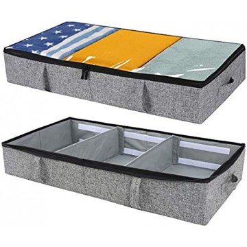 Under Bed Storage Vailando Adjustable Dividers Storage Organizer With Sturdy Structure For Clothes Blankets Shoes 2 Pack