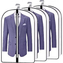Garment Suit Dress Bags For Hanging Clothes Clear Hanging Garment Bag Zipper Foldable Dust Cover for Suits Dresses Long Skirts Tuxedos Jackets Uniforms Costumes3PCS 24Lx4Wx40H