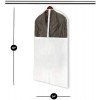 Smart Design Garment Bag Hanger 24 x 42 Inch Clothing Storage Cover Includes Zipper Closure & Travel Loop Suits Dresses Travel Closet Organization [White]
