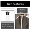 Smart Design Garment Bag Hanger 24 x 42 Inch Clothing Storage Cover Includes Zipper Closure & Travel Loop Suits Dresses Travel Closet Organization [White]