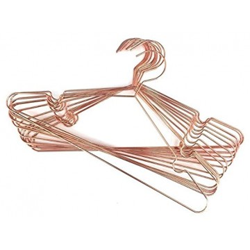 30Pack Koobay 17" Rose Shiny Copper Clothes Metal Wire Hanging Hangers for Shirts Coat Storage & Display